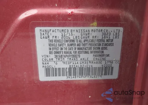 2015 Nissan Sentra Sv из США, поврежденный, VIN 3N1AB7AP4FY368279